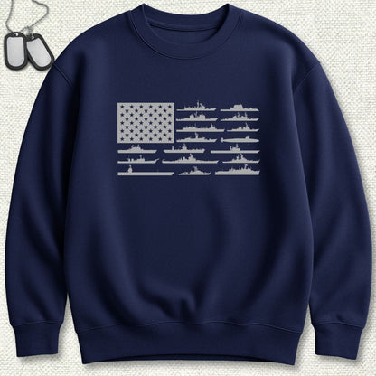 NavyHumor Sweatshirt Navy / S American Fleet Sweatshirt