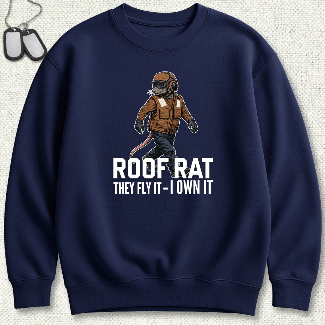 NavyHumor Sweatshirt Navy / S Brown Roof Rat - Sweatshirt