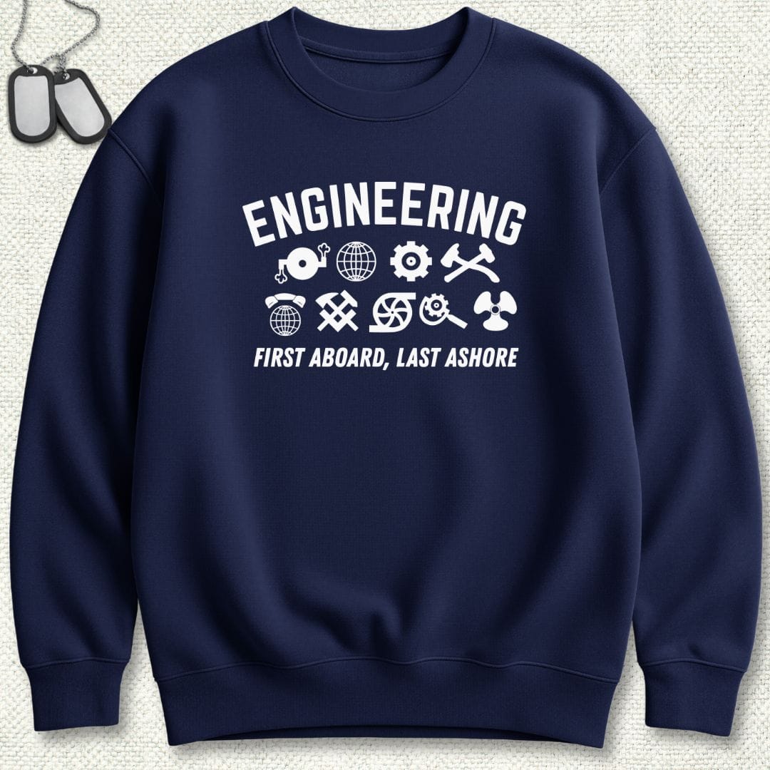 NavyHumor Sweatshirt Navy / S Engineering - First Aboard Sweatshirt