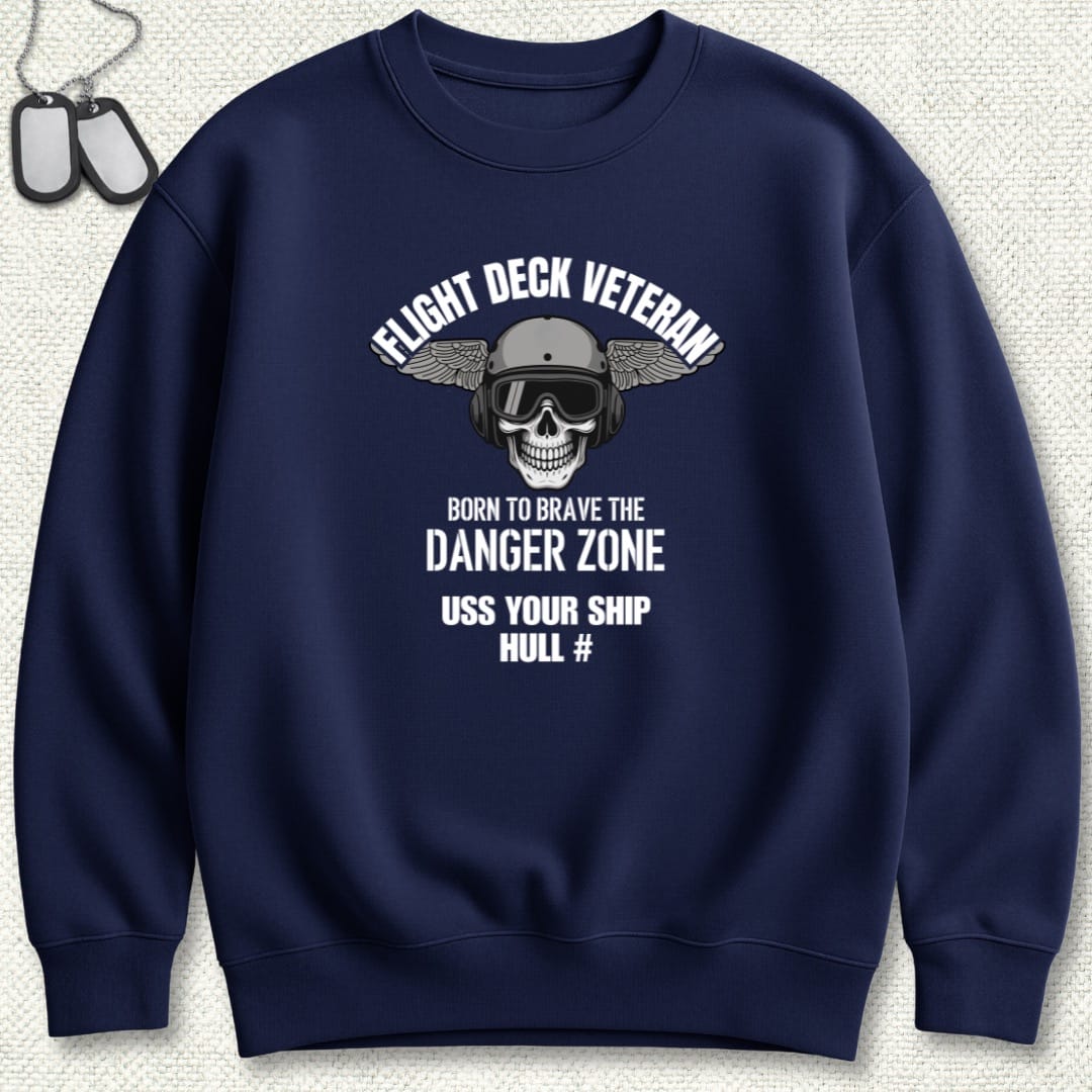 NavyHumor Sweatshirt Navy / S Flight Deck Veteran - Add Your Command Sweatshirt