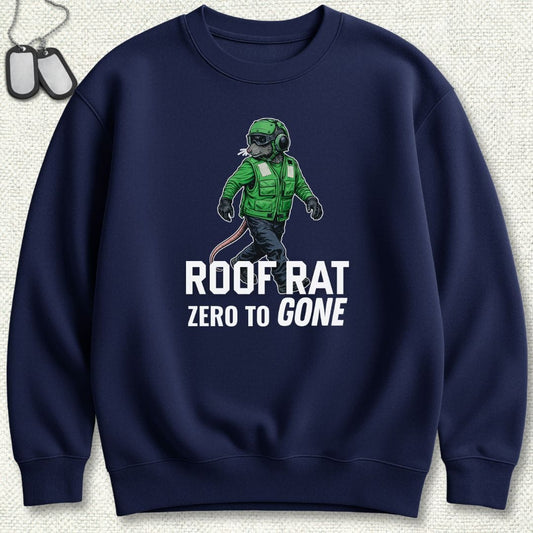 NavyHumor Sweatshirt Navy / S Green Roof Rat - Sweatshirt