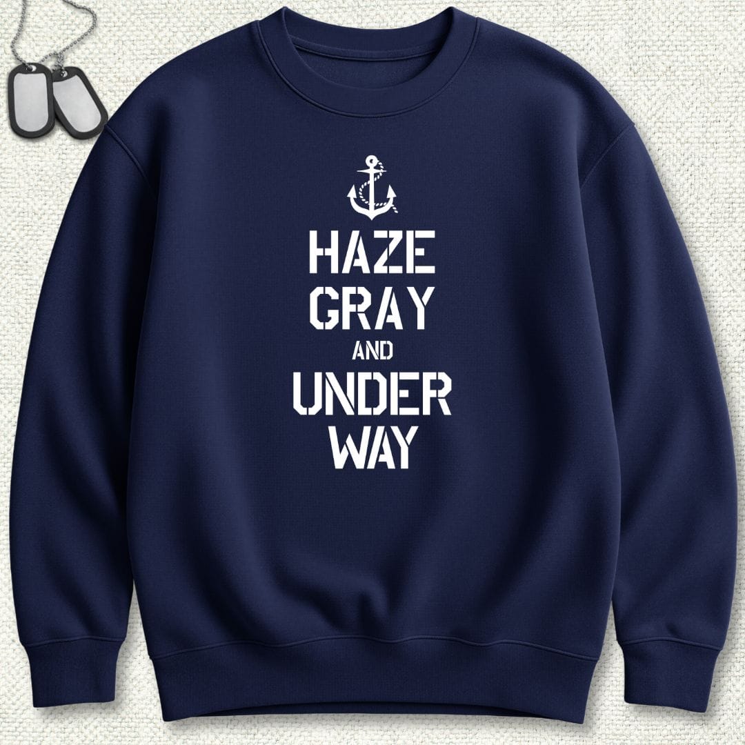 NavyHumor Sweatshirt Navy / S Haze Gray and Under Way Sweatshirt
