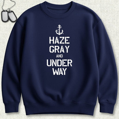 NavyHumor Sweatshirt Navy / S Haze Gray and Under Way Sweatshirt