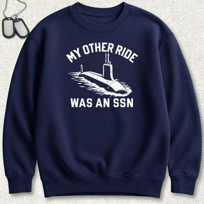 NavyHumor Sweatshirt Navy / S My Other Ride Was An SSN Sweatshirt