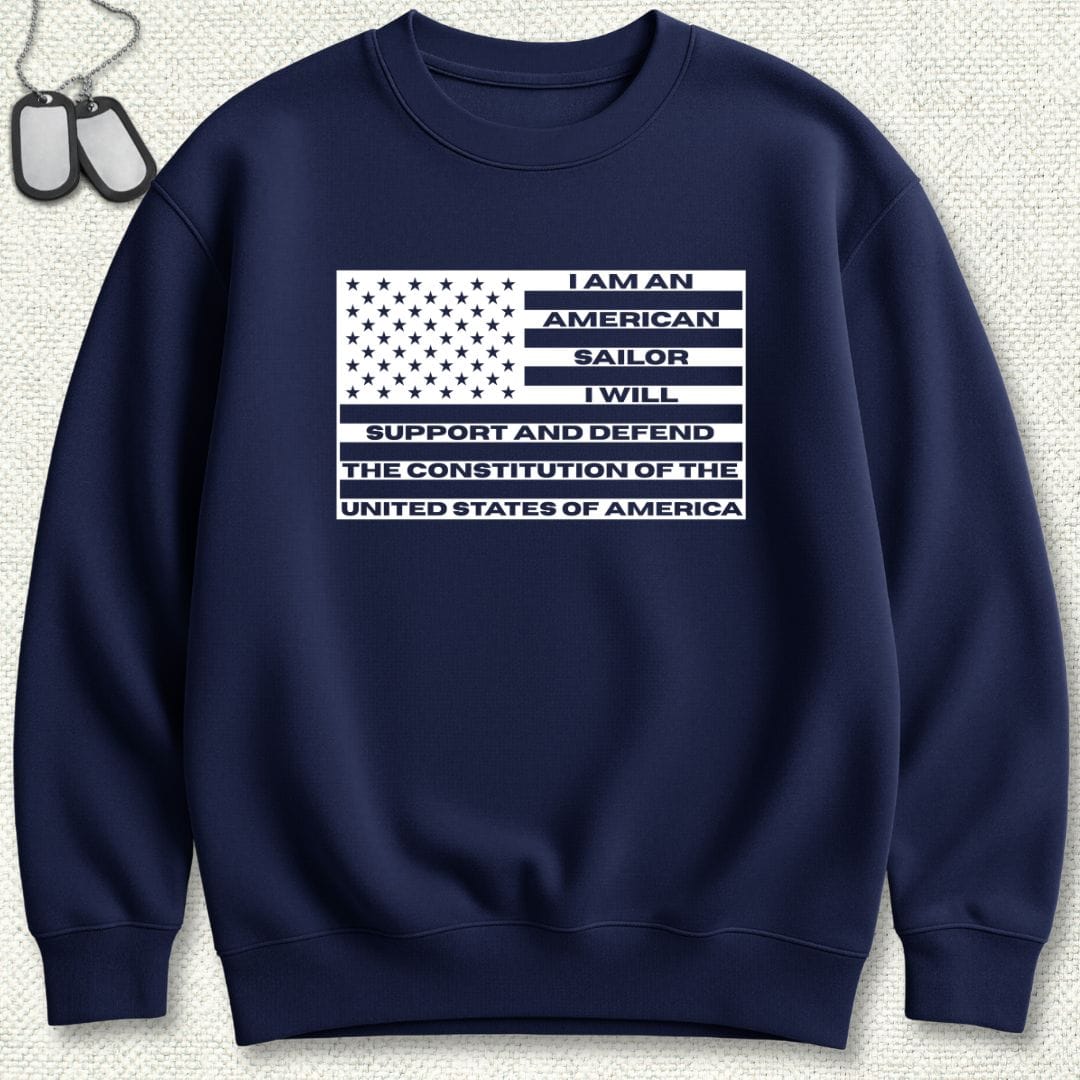 NavyHumor Sweatshirt Navy / S Sailor's Creed Flag Sweatshirt