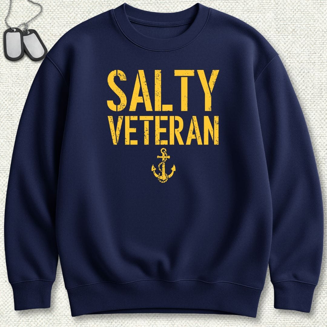NavyHumor Sweatshirt Navy / S Salty Veteran Sweatshirt