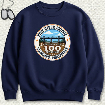 NavyHumor Sweatshirt Navy / S Shit River Bridge Centurion Sweatshirt