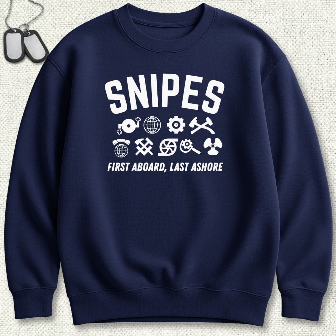 NavyHumor Sweatshirt Navy / S Snipes - First Aboard Sweatshirt