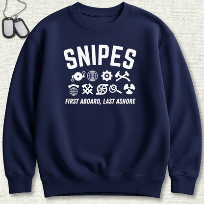 NavyHumor Sweatshirt Navy / S Snipes - First Aboard Sweatshirt