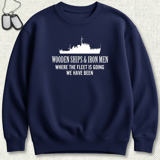NavyHumor Sweatshirt Navy / S Wooden Ships and Iron Men Sweatshirt