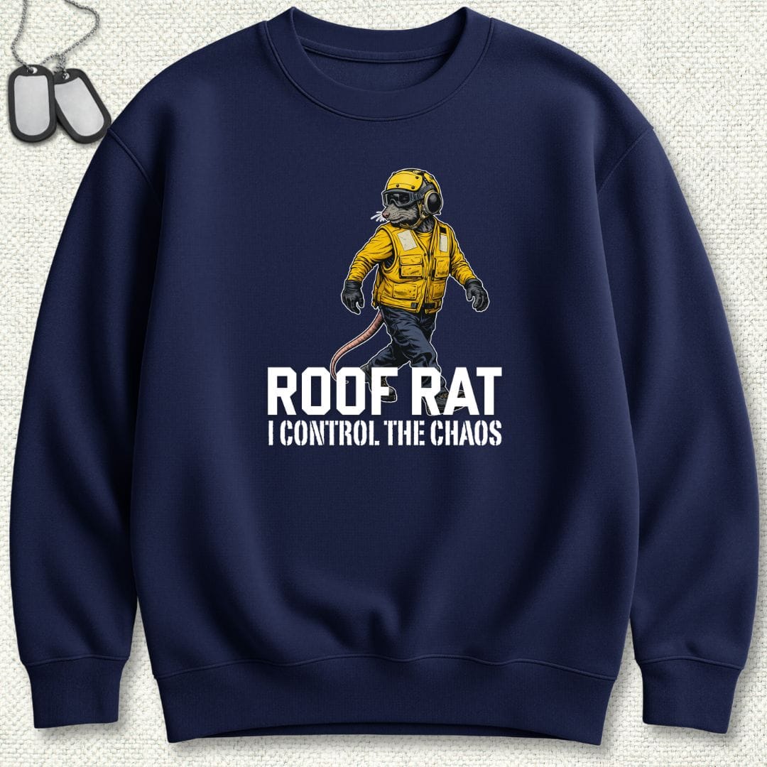 NavyHumor Sweatshirt Navy / S Yellow Roof Rat Sweatshirt