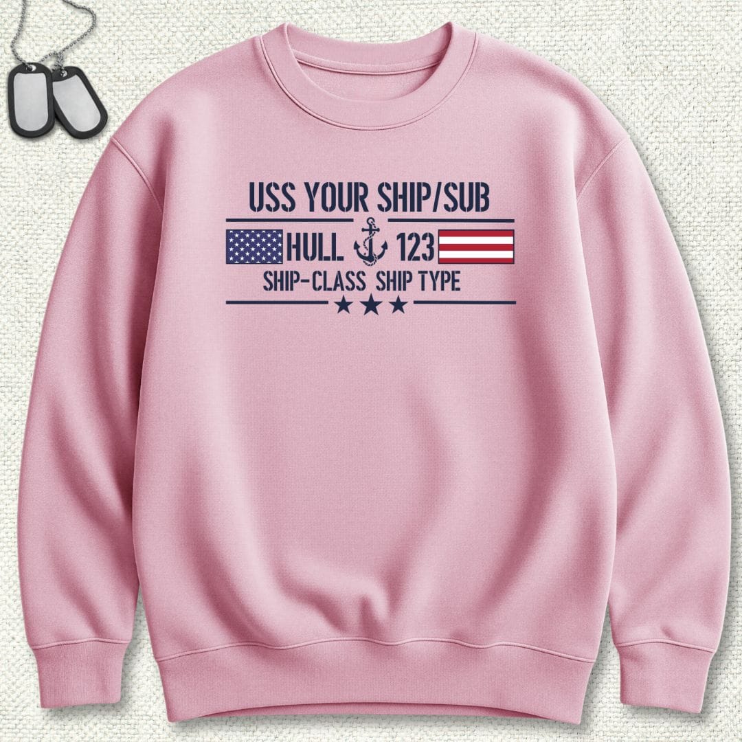 NavyHumor Sweatshirt Pink / S Flag & Anchor - Add Your Command Sweatshirt