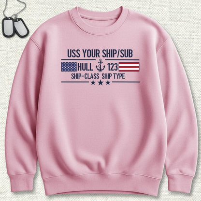 NavyHumor Sweatshirt Pink / S Flag & Anchor - Add Your Command Sweatshirt