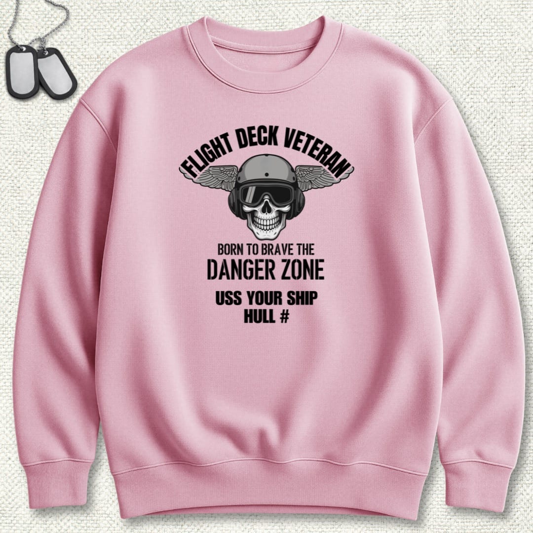 NavyHumor Sweatshirt Pink / S Flight Deck Veteran - Add Your Command Sweatshirt