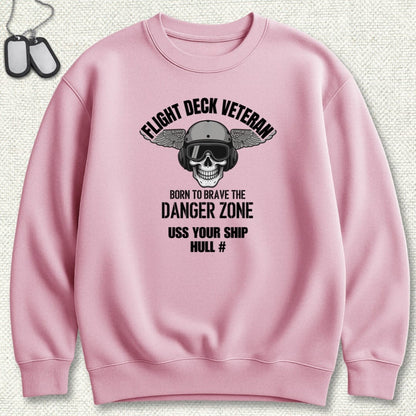 NavyHumor Sweatshirt Pink / S Flight Deck Veteran - Add Your Command Sweatshirt
