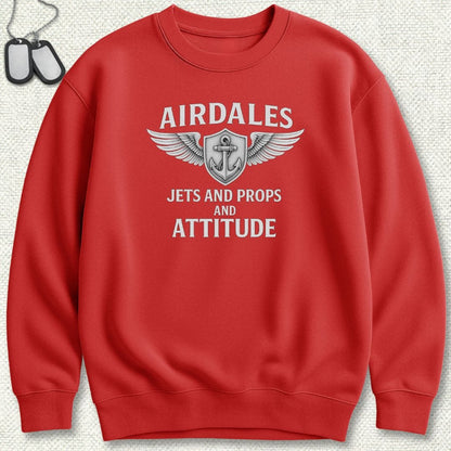 NavyHumor Sweatshirt Red / S Airdales Attitude Sweatshirt