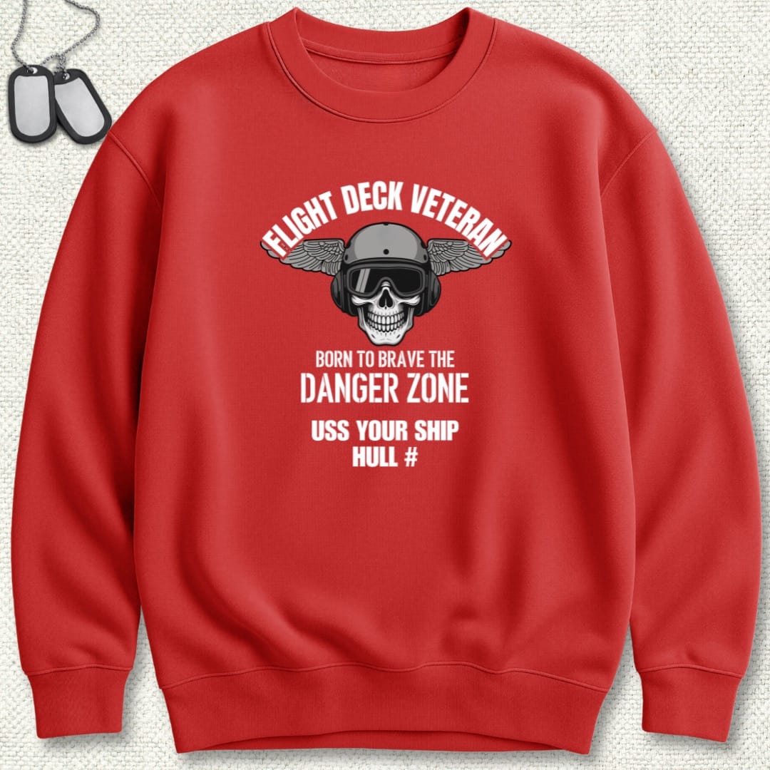 NavyHumor Sweatshirt Red / S Flight Deck Veteran - Add Your Command Sweatshirt
