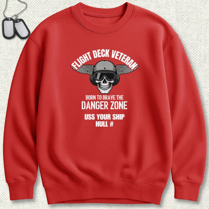 NavyHumor Sweatshirt Red / S Flight Deck Veteran - Add Your Command Sweatshirt
