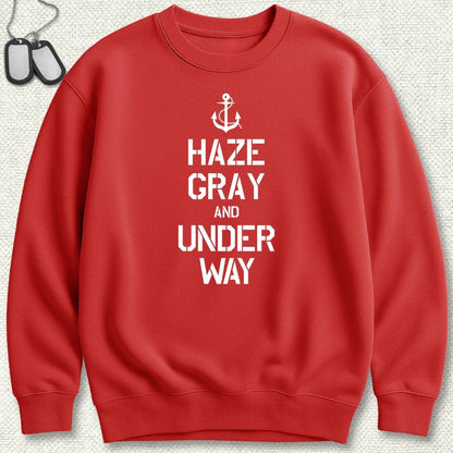 NavyHumor Sweatshirt Red / S Haze Gray and Under Way Sweatshirt