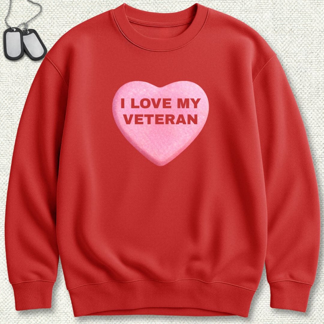 NavyHumor Sweatshirt Red / S I Love My Veteran Sweatshirt