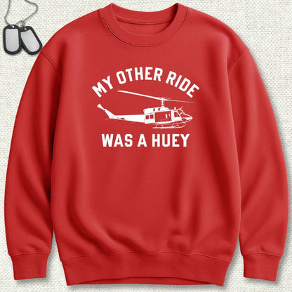 NavyHumor Sweatshirt Red / S My Other Ride Was A Huey Sweatshirt
