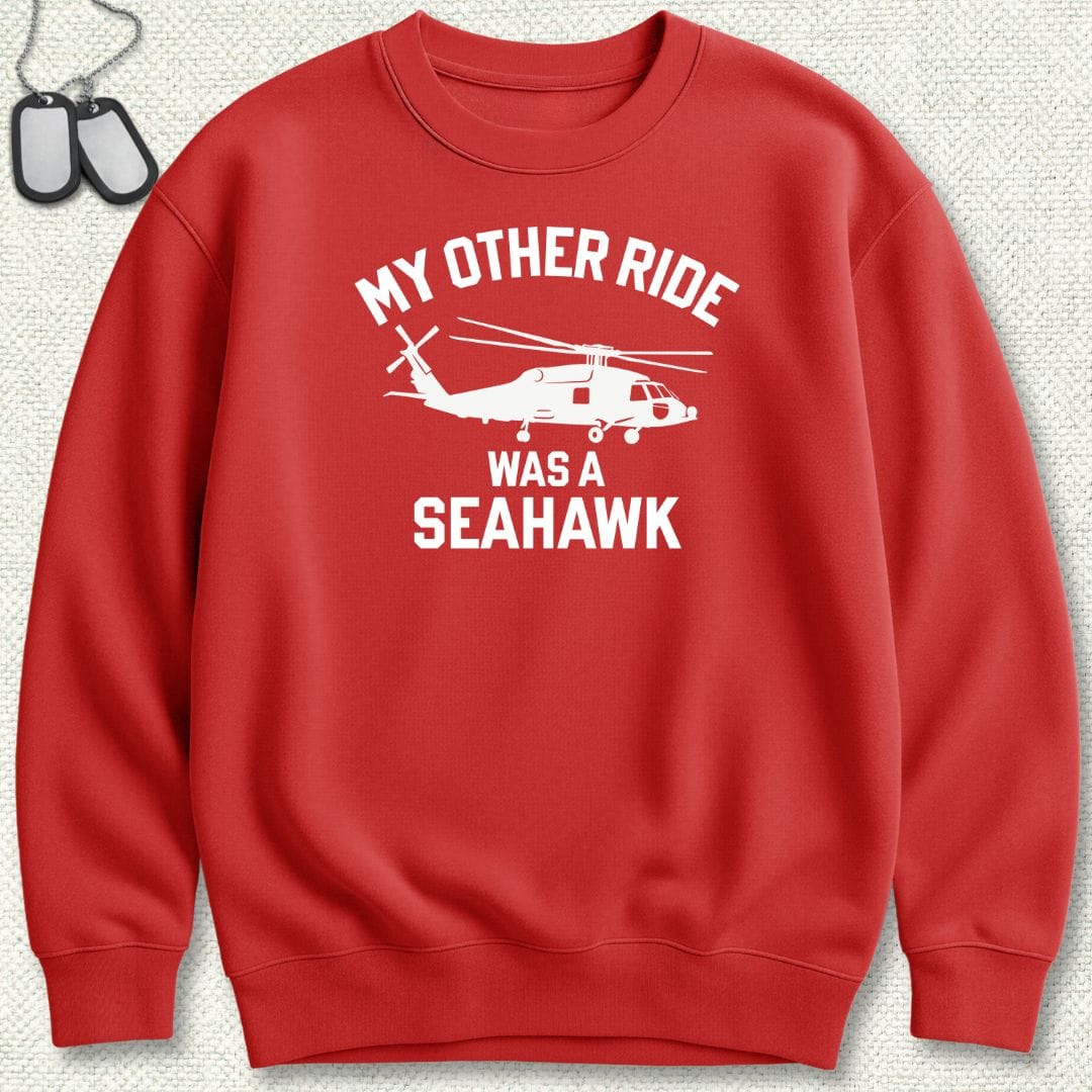 NavyHumor Sweatshirt Red / S My Other Ride Was A Seahawk Sweatshirt