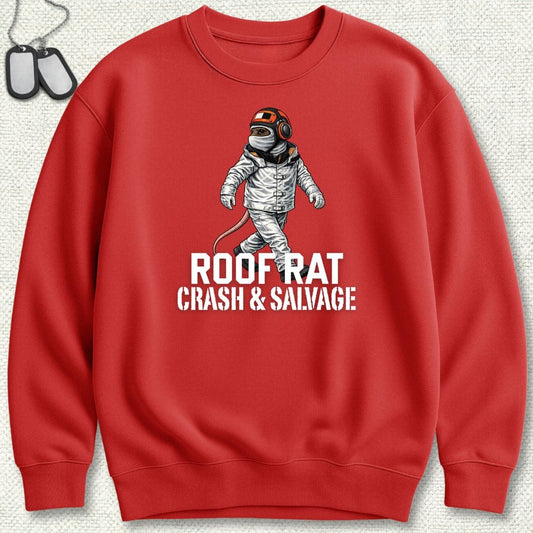 NavyHumor Sweatshirt Red / S Red Roof Rat - Crash & Salvage Sweatshirt