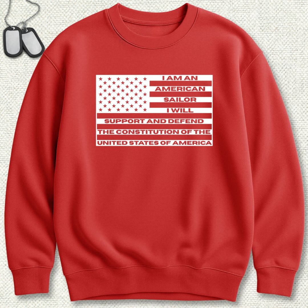 NavyHumor Sweatshirt Red / S Sailor's Creed Flag Sweatshirt