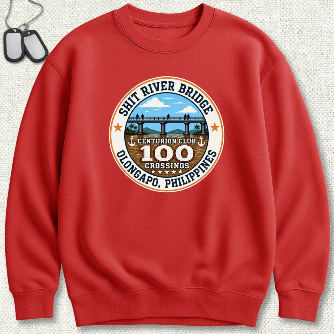 NavyHumor Sweatshirt Red / S Shit River Bridge Centurion Sweatshirt