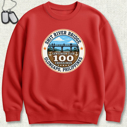 NavyHumor Sweatshirt Red / S Shit River Bridge Centurion Sweatshirt