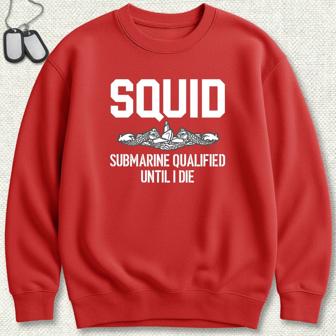 NavyHumor Sweatshirt Red / S SQUID - Submarine Qualified Sweatshirt