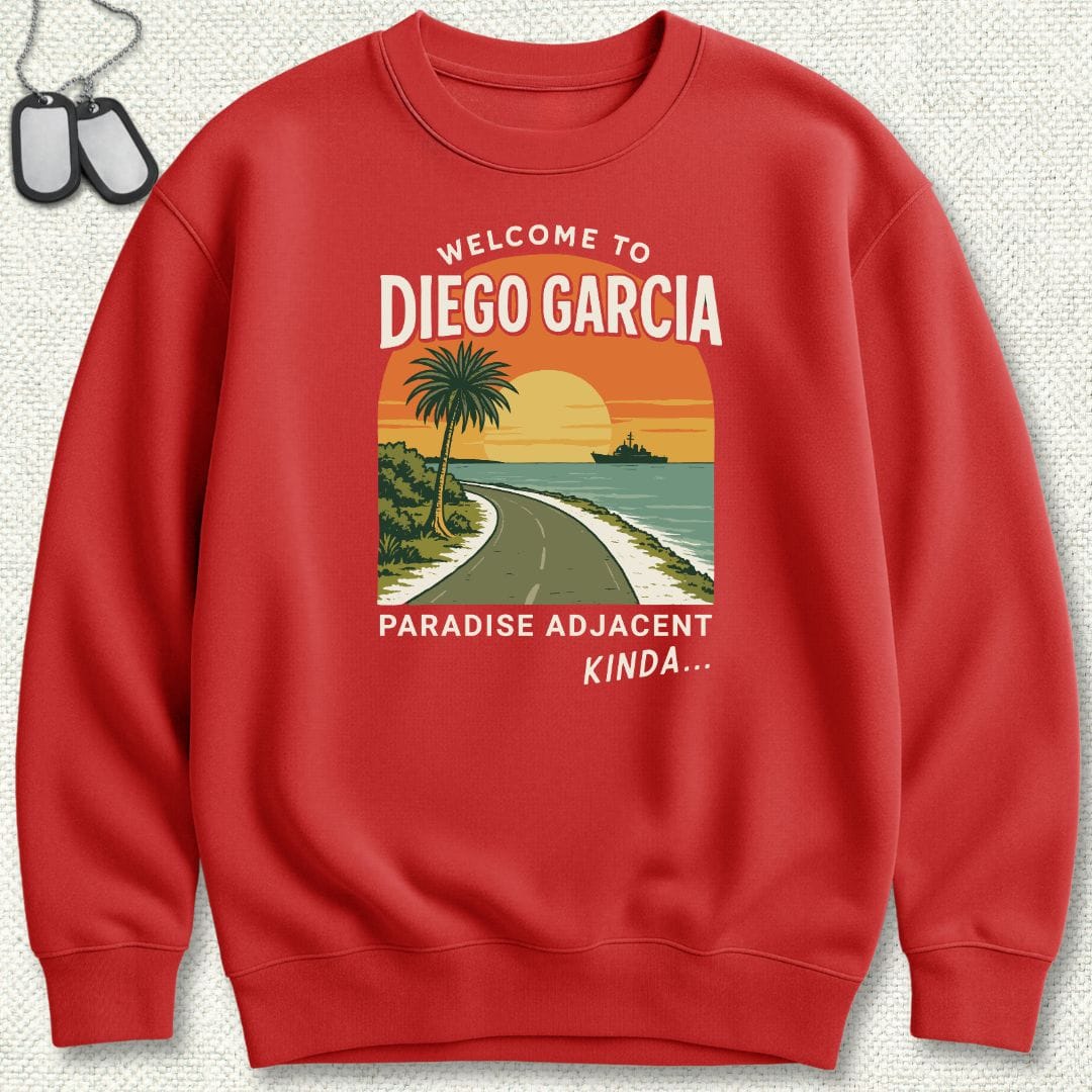 NavyHumor Sweatshirt Red / S Welcome to Diego Garcia Sweatshirt