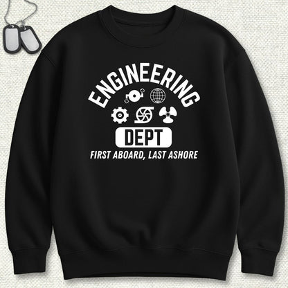 NavyHumor Sweatshirt S / Black Engineering - First Aboard Sweatshirt
