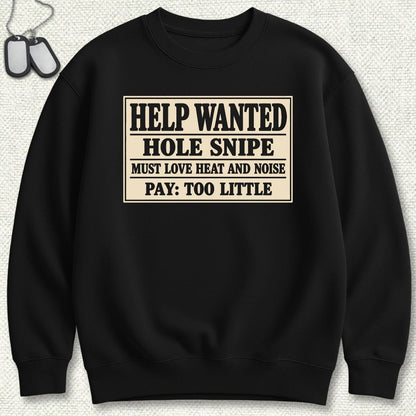 NavyHumor Sweatshirt S / Black Hole Snipe Help Wanted Sweatshirt