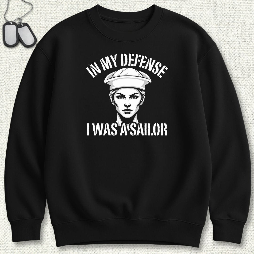 NavyHumor Sweatshirt S / Black In My Defense - Female Sweatshirt
