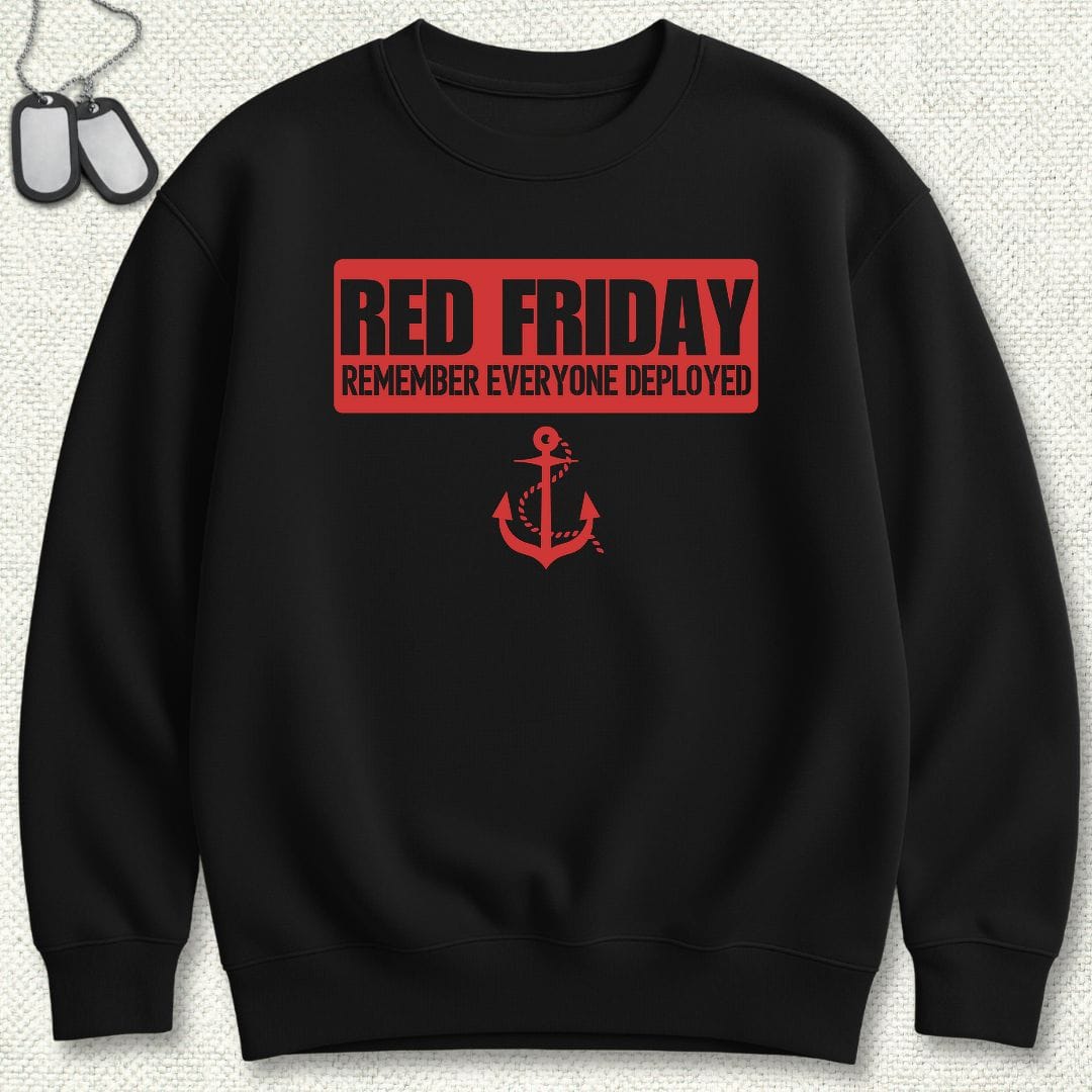 NavyHumor Sweatshirt S / Black Red Friday Banner Sweatshirt