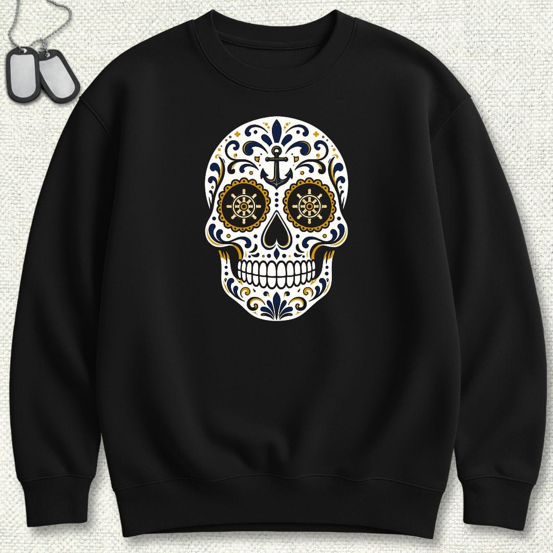 NavyHumor Sweatshirt S / Black Sailor Sugar Skull Sweatshirt