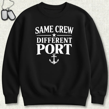 NavyHumor Sweatshirt S / Black Same Crew, Different Port Sweatshirt