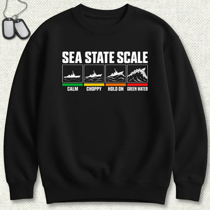 NavyHumor Sweatshirt S / Black Sea State Scale Sweatshirt