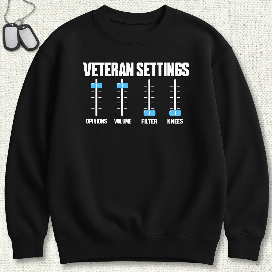 NavyHumor Sweatshirt S / Black Veteran Settings Sweatshirt