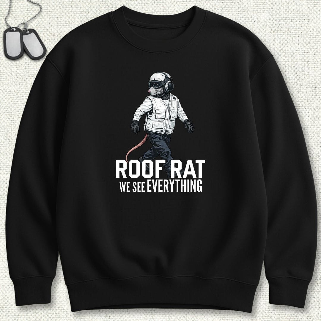NavyHumor Sweatshirt S / Black White Roof Rat Sweatshirt