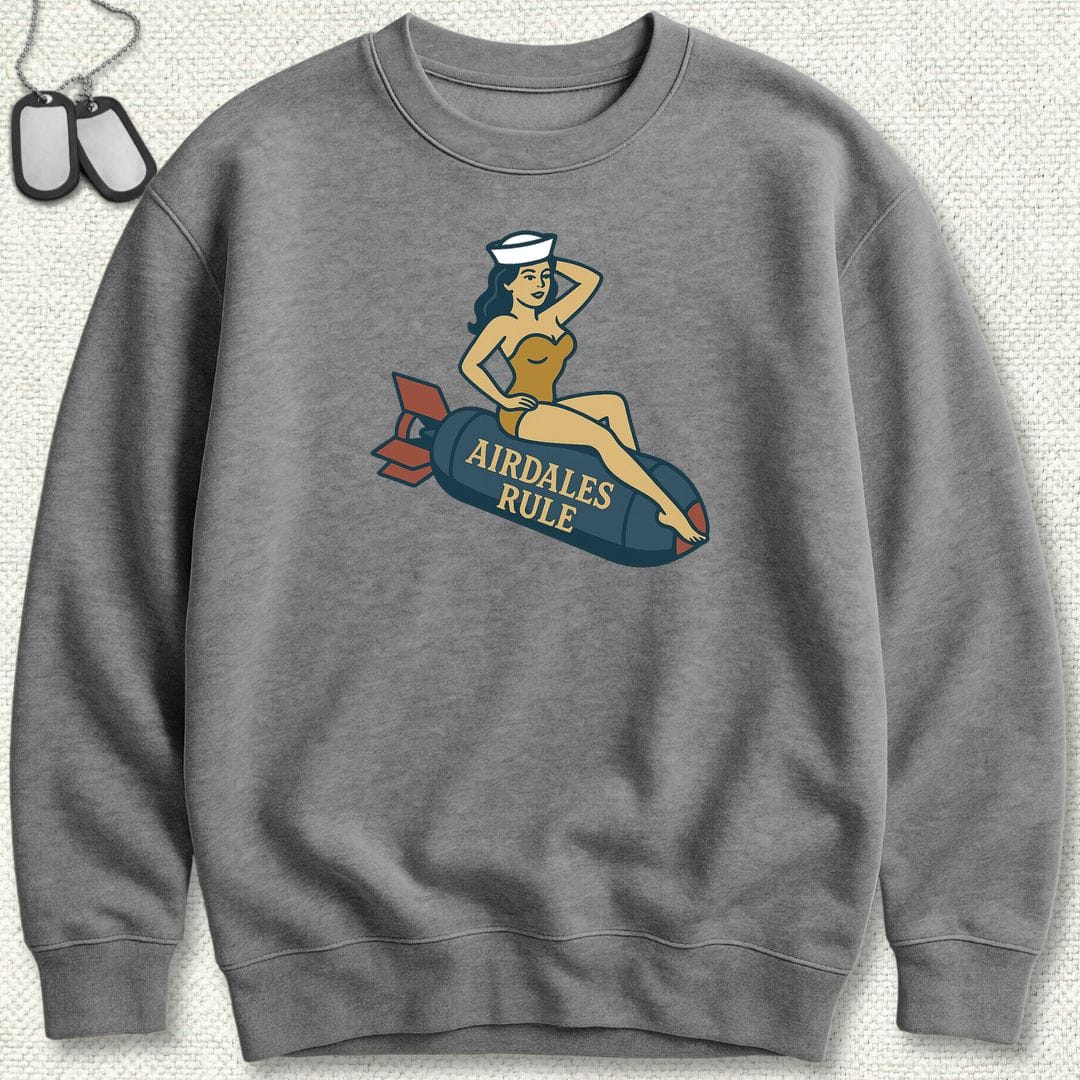 NavyHumor Sweatshirt S / Graphite Heather Airdales Rule Tattoo Sweatshirt