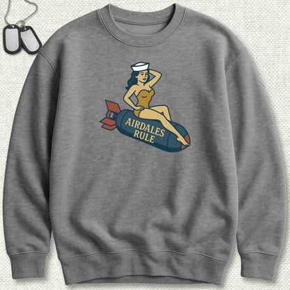 NavyHumor Sweatshirt S / Graphite Heather Airdales Rule Tattoo Sweatshirt
