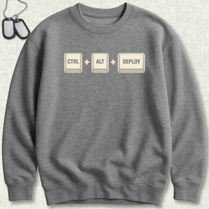 NavyHumor Sweatshirt S / Graphite Heather CTRL-ALT-DEPLOY Sweatshirt