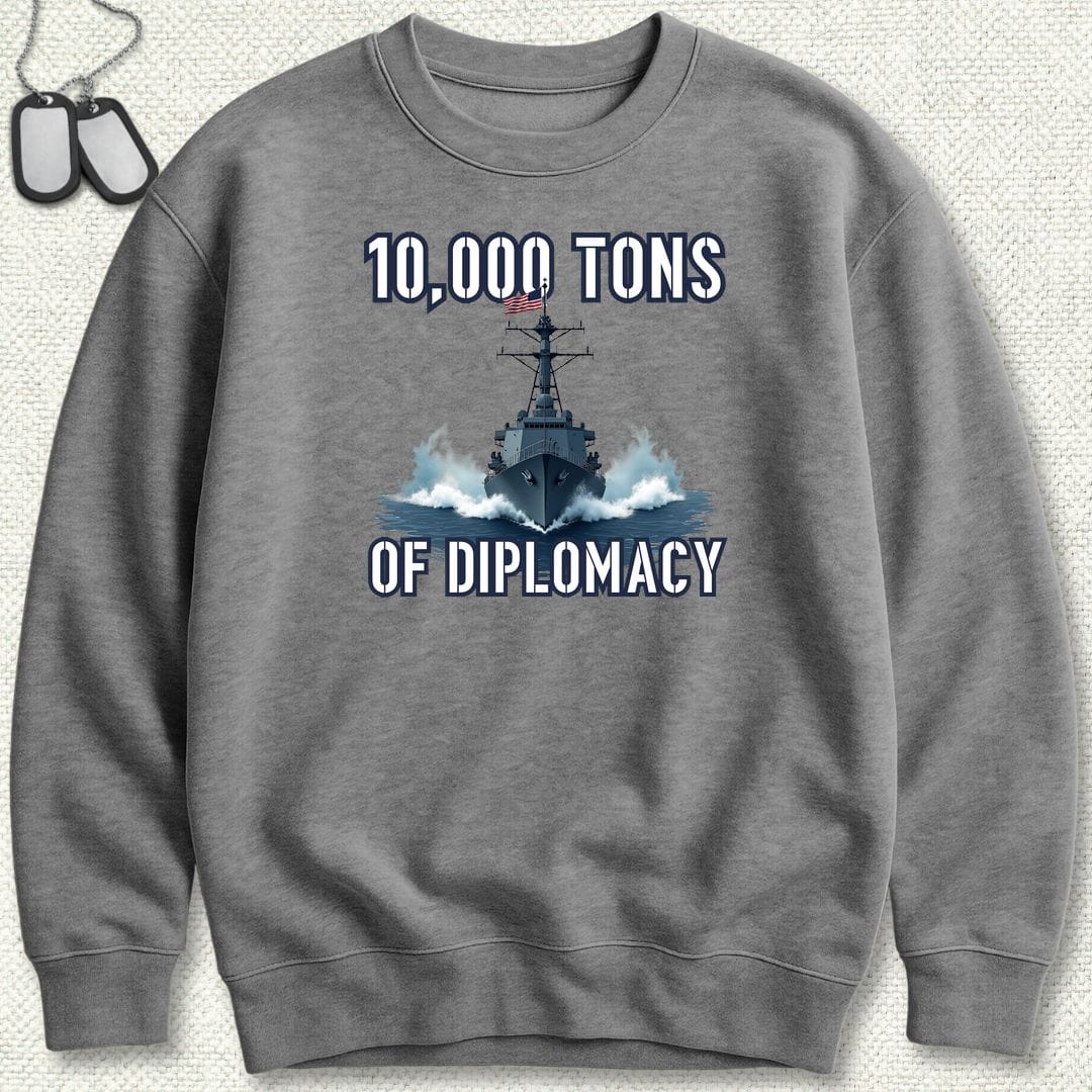 NavyHumor Sweatshirt S / Graphite Heather Destroyer Diplomacy Sweatshirt