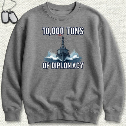 NavyHumor Sweatshirt S / Graphite Heather Destroyer Diplomacy Sweatshirt