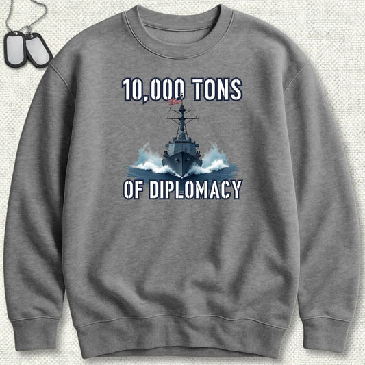 NavyHumor Sweatshirt S / Graphite Heather Destroyer Diplomacy Sweatshirt