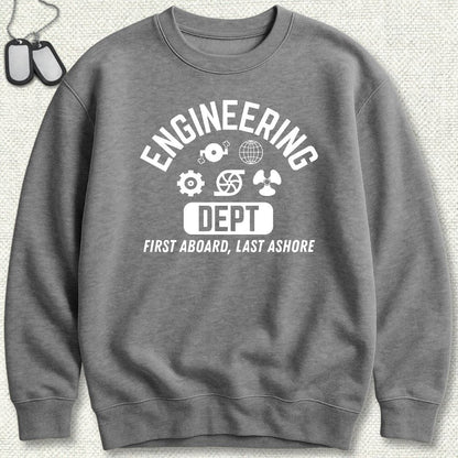 NavyHumor Sweatshirt S / Graphite Heather Engineering - First Aboard Sweatshirt