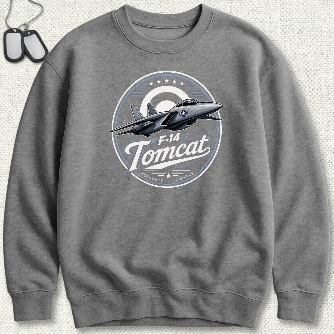 NavyHumor Sweatshirt S / Graphite Heather F-14 Tomcat - Legendary Fighter Sweatshirt
