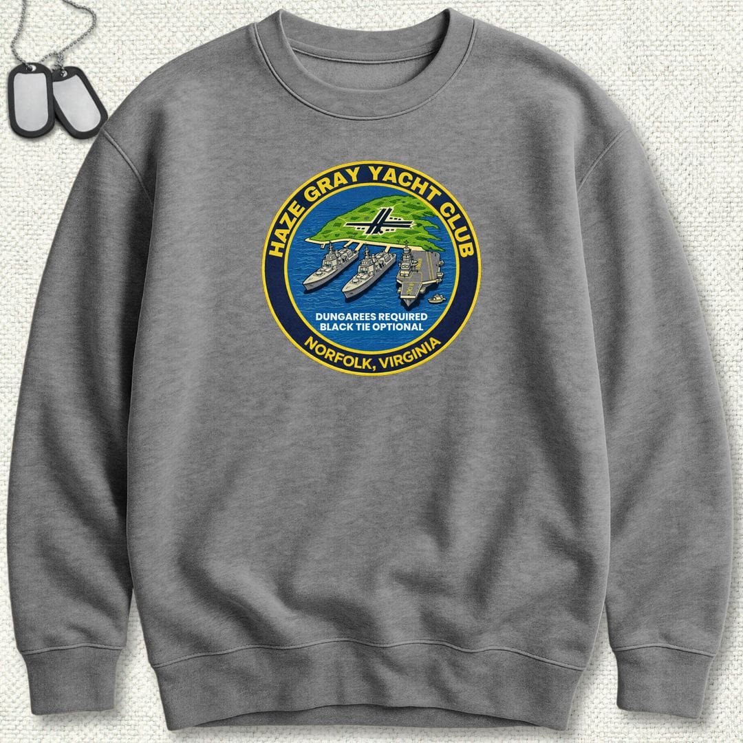 NavyHumor Sweatshirt S / Graphite Heather Haze Gray Yacht Club - Norfolk Sweatshirt